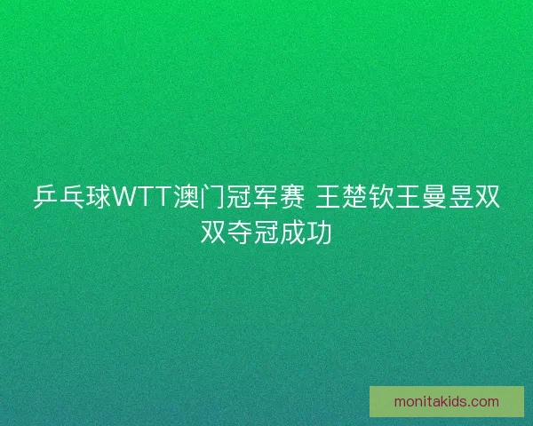 乒乓球WTT澳门冠军赛 王楚钦王曼昱双双夺冠成功